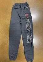Champion Texas Tech Red Raiders Mens Charcoal Powerblend Closed Bottom Sweatpants