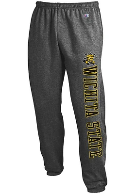 Champion Wichita State Shockers Mens Charcoal Powerblend Closed Bottom Sweatpants