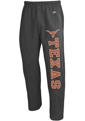 Champion Texas Longhorns Mens Charcoal Open Bottom Sweatpants