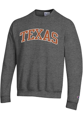 Champion Texas Longhorns Mens Charcoal Powerblend Long Sleeve Crew Sweatshirt