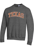 Champion Texas Longhorns Mens Charcoal Powerblend Long Sleeve Crew Sweatshirt