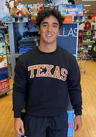 Champion Texas Longhorns Mens Black Wordmark Powerblend Long Sleeve Crew Sweatshirt
