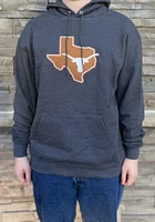 Champion Texas Longhorns Mens Charcoal Logo Powerblend Twill Long Sleeve Hoodie