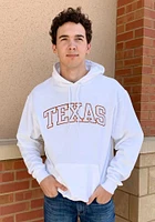 Champion Texas Longhorns Mens White Wordmark Powerblend Long Sleeve Hoodie