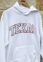 Champion Texas Longhorns Mens White Wordmark Powerblend Long Sleeve Hoodie