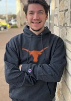 Champion Texas Longhorns Mens Charcoal Logo Powerblend Long Sleeve Hoodie