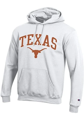 Champion Texas Longhorns Mens White Powerblend Long Sleeve Hoodie