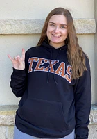 Champion Texas Longhorns Mens Black Powerblend Twill Arch Name Long Sleeve Hoodie