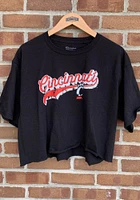 Champion Cincinnati Bearcats Womens Black Boyfriend Crop Short Sleeve T-Shirt