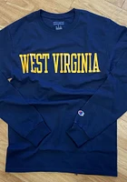 Champion West Virginia Mountaineers Navy Blue Wordmark Long Sleeve T Shirt
