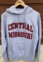 Champion Central Missouri Mules Mens Grey Arch Name Long Sleeve Hoodie