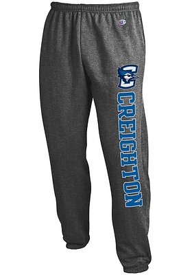 Champion Creighton Bluejays Mens Charcoal Open Bottom Sweatpants