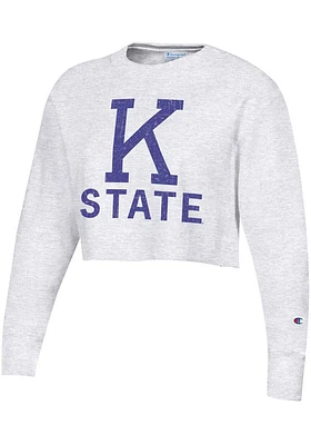 Champion K-State Wildcats Womens Reverse Weave Cropped Boyfriend Crew Sweatshirt