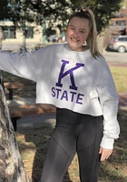 Champion K-State Wildcats Womens Reverse Weave Cropped Boyfriend Crew Sweatshirt