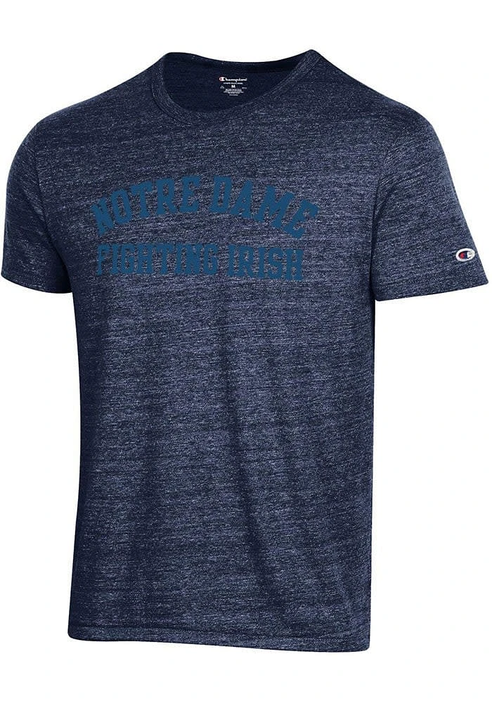 Champion Notre Dame Fighting Irish Navy Blue Arch Team Name Short Sleeve Fashion T Shirt