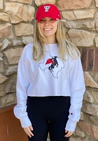 Champion Texas Tech Red Raiders Womens Reverse Weave Cropped Boyfriend Crew Sweatshirt