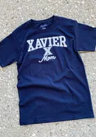 Champion Xavier Musketeers Womens Navy Blue Mom Short Sleeve T-Shirt