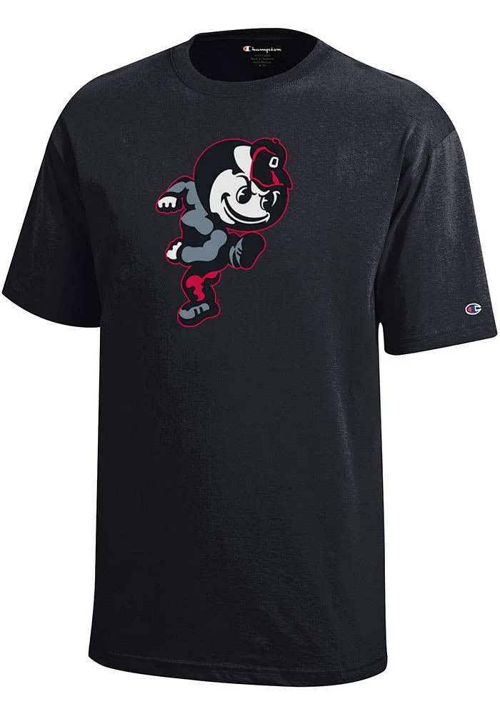Brutus Buckeye Champion Ohio State Buckeyes Youth Black Short Sleeve T-Shirt