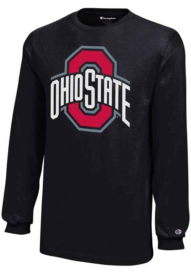 Champion Ohio State Buckeyes Youth Black Primary Logo Graphic Long Sleeve T-Shirt