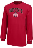 Champion Ohio State Buckeyes Youth Cardinal Arch Mascot Long Sleeve T-Shirt