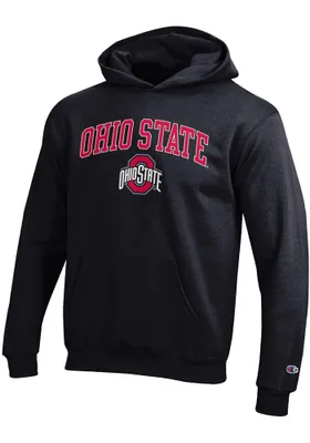 Champion Ohio State Buckeyes Youth Black Arch Mascot Long Sleeve Hoodie