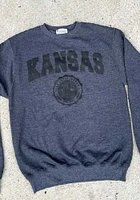 Champion Kansas Jayhawks Mens Charcoal Tonal Seal Long Sleeve Crew Sweatshirt