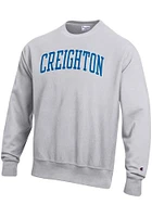 Champion Creighton Bluejays Mens Grey Reverse Weave Long Sleeve Crew Sweatshirt