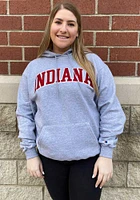 Champion Indiana Hoosiers Mens Grey Powerblend Twill Long Sleeve Hoodie