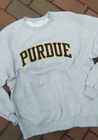 Champion Purdue Boilermakers Mens Grey Powerblend Twill Long Sleeve Crew Sweatshirt