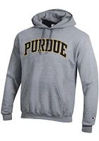 Champion Purdue Boilermakers Mens Grey Powerblend Twill Long Sleeve Hoodie
