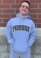 Champion Purdue Boilermakers Mens Grey Powerblend Twill Long Sleeve Hoodie