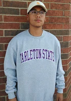 Champion Tarleton State Texans Mens Grey Powerblend Twill Long Sleeve Crew Sweatshirt