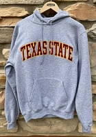 Champion Texas State Bobcats Mens Grey Powerblend Twill Long Sleeve Hoodie