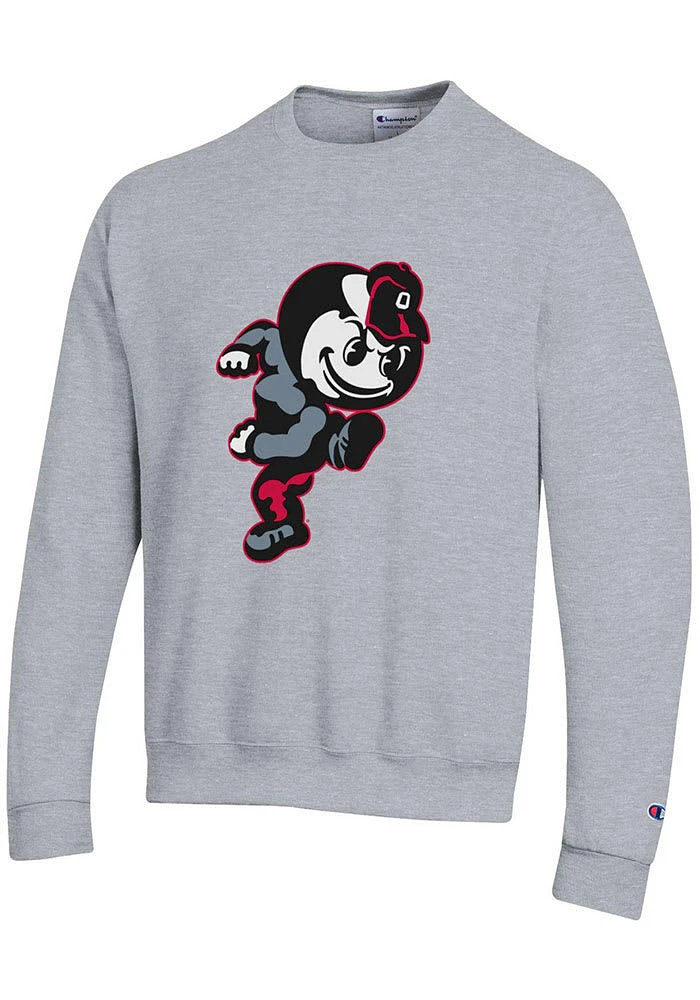 Champion Ohio State Buckeyes Mens Grey Powerblend Style Long Sleeve Crew Sweatshirt