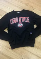 Champion Ohio State Buckeyes Mens Black Powerblend Classic Design Long Sleeve Crew Sweatshirt