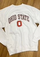 Champion Ohio State Buckeyes Mens White Powerblend Team Long Sleeve Crew Sweatshirt