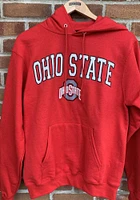 Champion Ohio State Buckeyes Mens Red Powerblend Logo Long Sleeve Hoodie