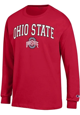 Champion Ohio State Buckeyes Red Arch Mascot Long Sleeve T Shirt