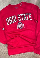 Champion Ohio State Buckeyes Red Arch Mascot Long Sleeve T Shirt