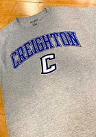 Champion Creighton Bluejays Grey Arch Mascot Short Sleeve T Shirt