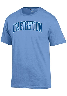 Champion Creighton Bluejays Light Blue Arch Name Short Sleeve T Shirt