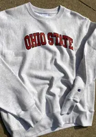 Champion Ohio State Buckeyes Mens Grey Reverse Weave Long Sleeve Crew Sweatshirt