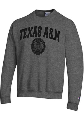 Champion Texas A&M Aggies Mens Charcoal Tonal Seal Long Sleeve Crew Sweatshirt