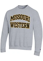 Champion Missouri Western Griffons Mens Grey Twill Powerblend Long Sleeve Crew Sweatshirt