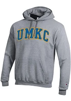 Champion UMKC Roos Mens Grey Twill Powerblend Long Sleeve Hoodie