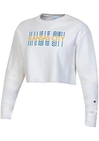 Champion Kansas City Womens White Repeating Wordmark Crew Sweatshirt