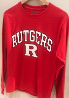 Champion Rutgers Scarlet Knights Red Arch Mascot Long Sleeve T Shirt