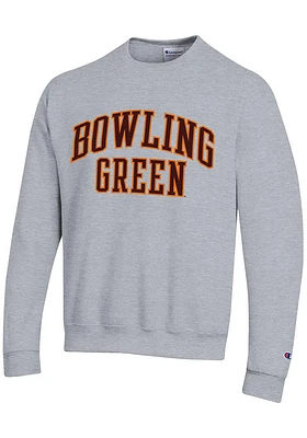 Champion Bowling Green Falcons Mens Grey Twill Powerblend Long Sleeve Crew Sweatshirt
