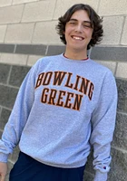 Champion Bowling Green Falcons Mens Grey Twill Powerblend Long Sleeve Crew Sweatshirt