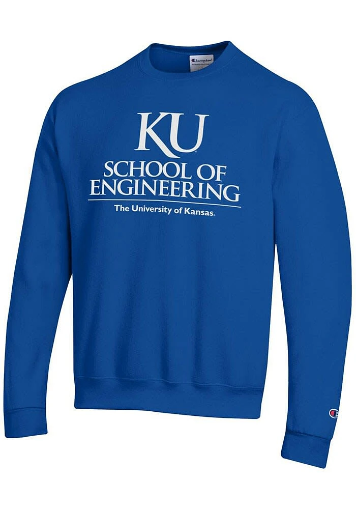 Champion Kansas Jayhawks Mens Blue School of Engineering Long Sleeve Crew Sweatshirt